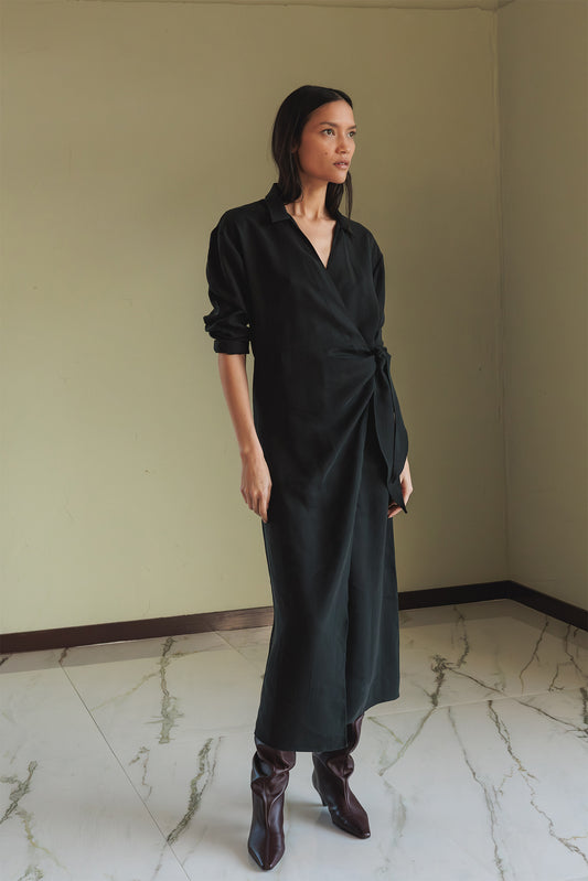 VESTIDO DRAPEADO ANUDADO