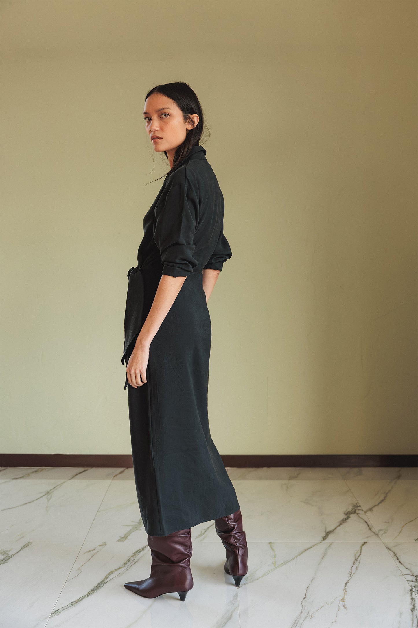 VESTIDO DRAPEADO ANUDADO