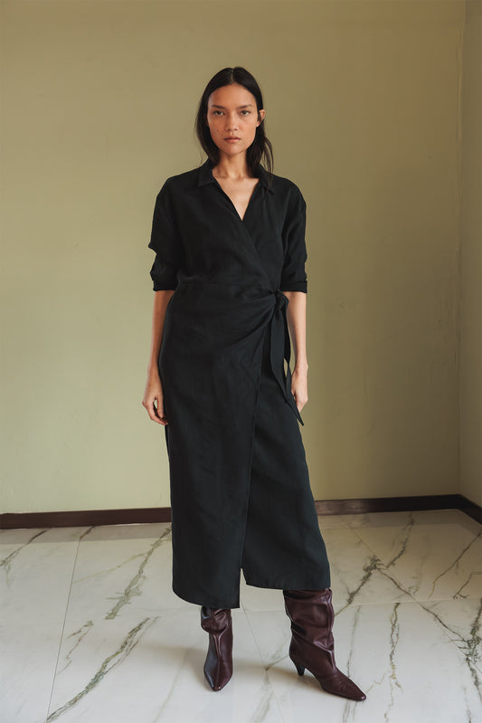 VESTIDO DRAPEADO ANUDADO 5