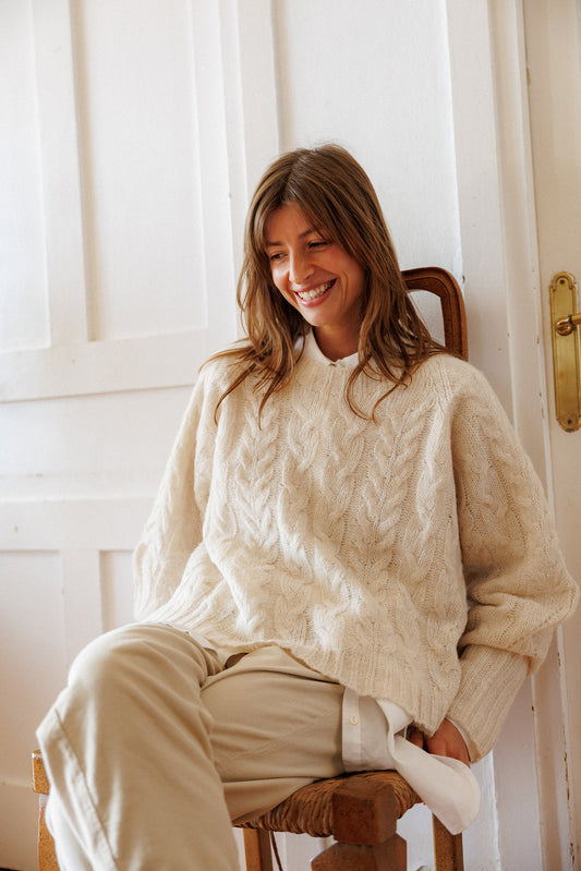 CABLE-KNIT CROP SWEATER 1