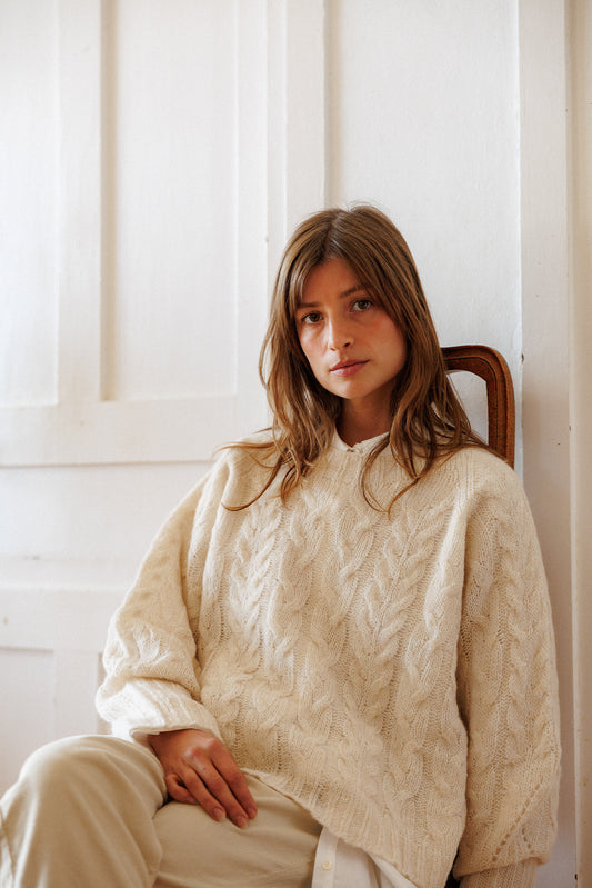 CABLE-KNIT CROP SWEATER 2