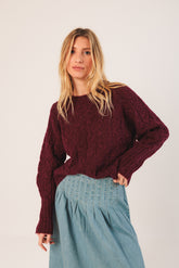 CABLE-KNIT CROP SWEATER