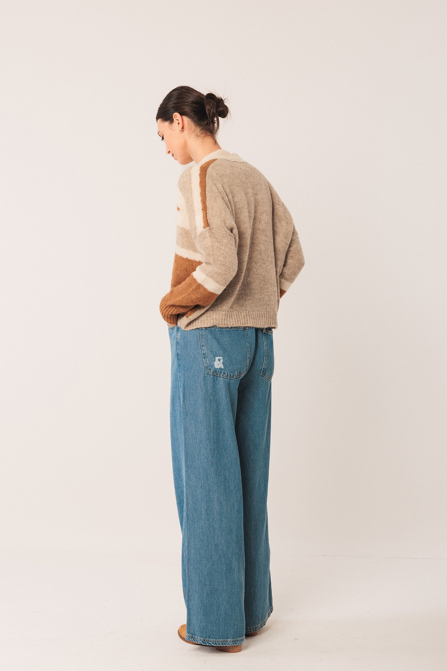 VESTE EN ALPAGA INTARSIA
