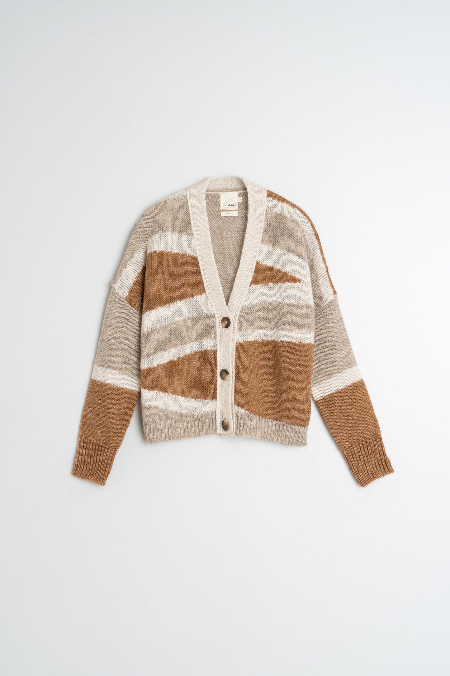 VESTE EN ALPAGA INTARSIA