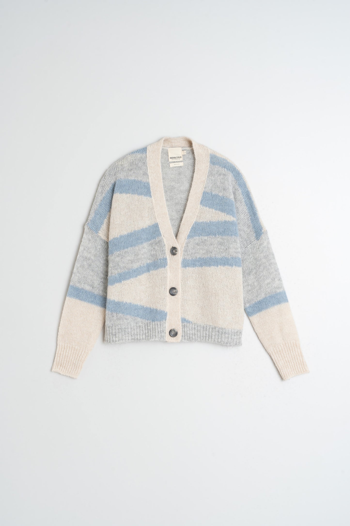 VESTE EN ALPAGA INTARSIA