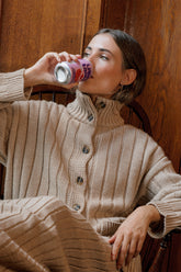 RIBBED KNIT CARDIGAN