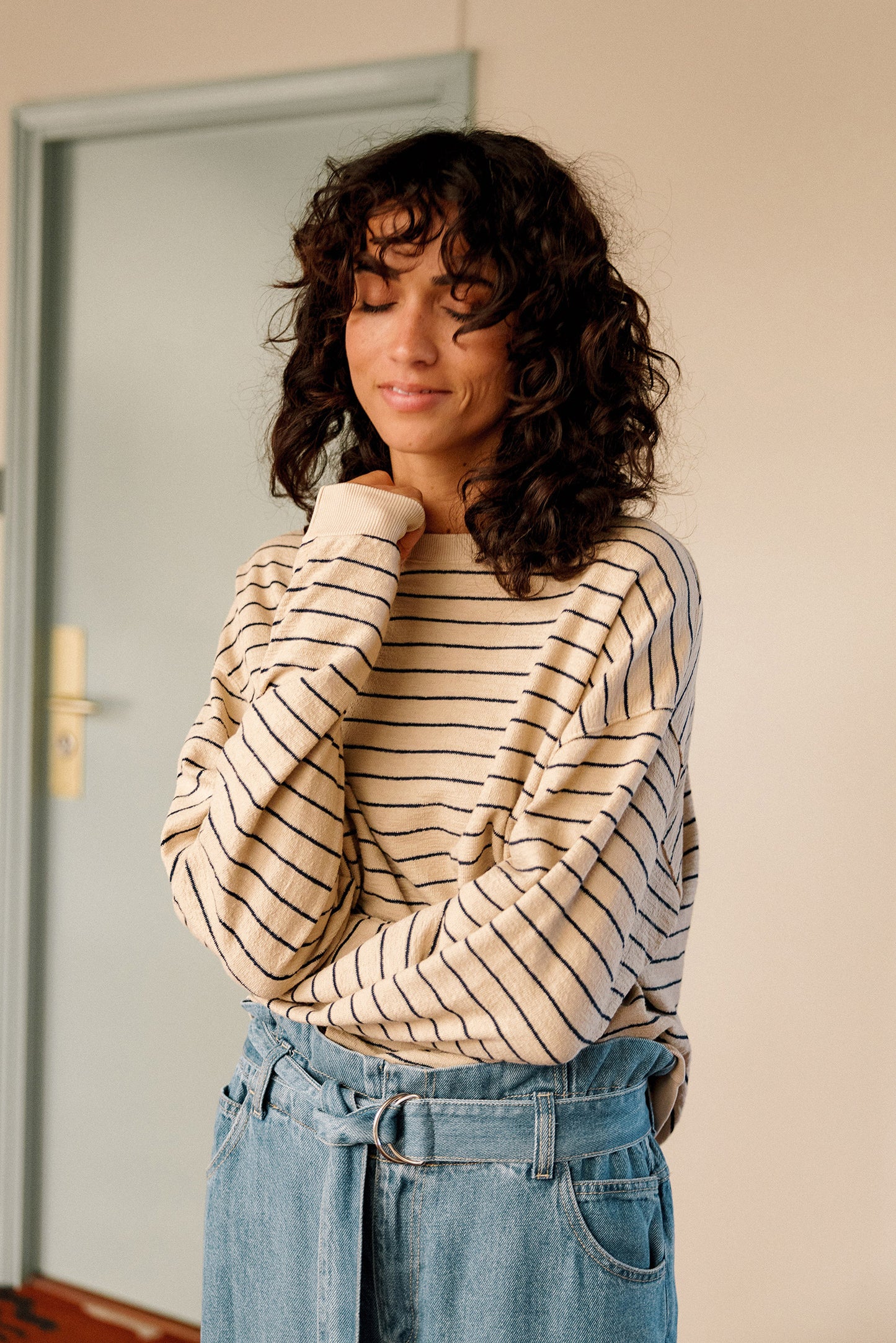 STRIPED COTTON SWEATSHIRT
