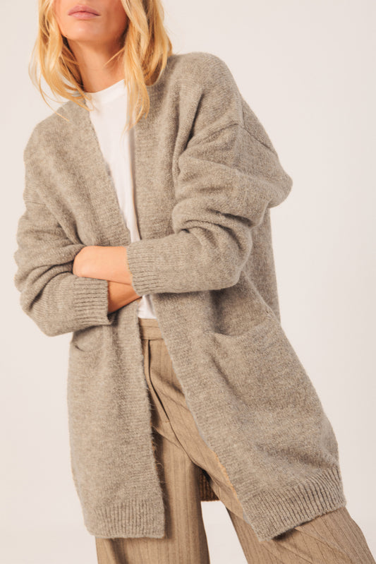 CHAQUETA LARGA CON MOHAIR
