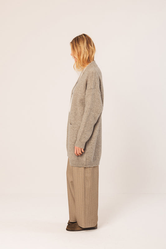CHAQUETA LARGA CON MOHAIR