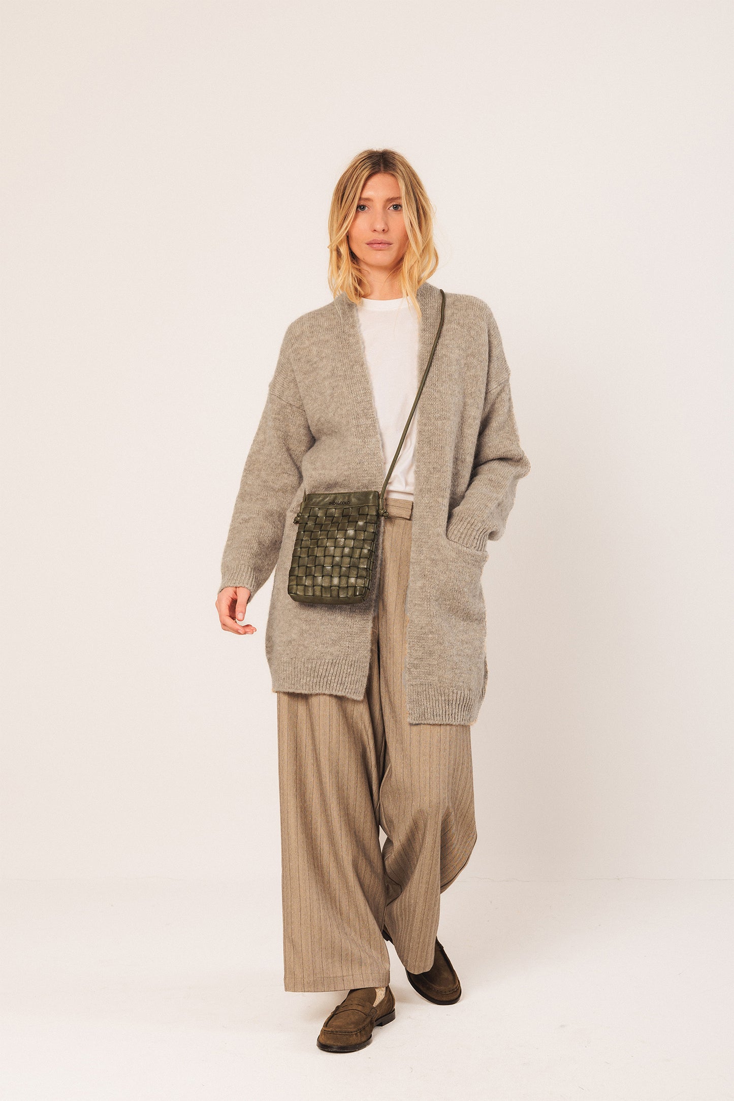 CHAQUETA LARGA CON MOHAIR