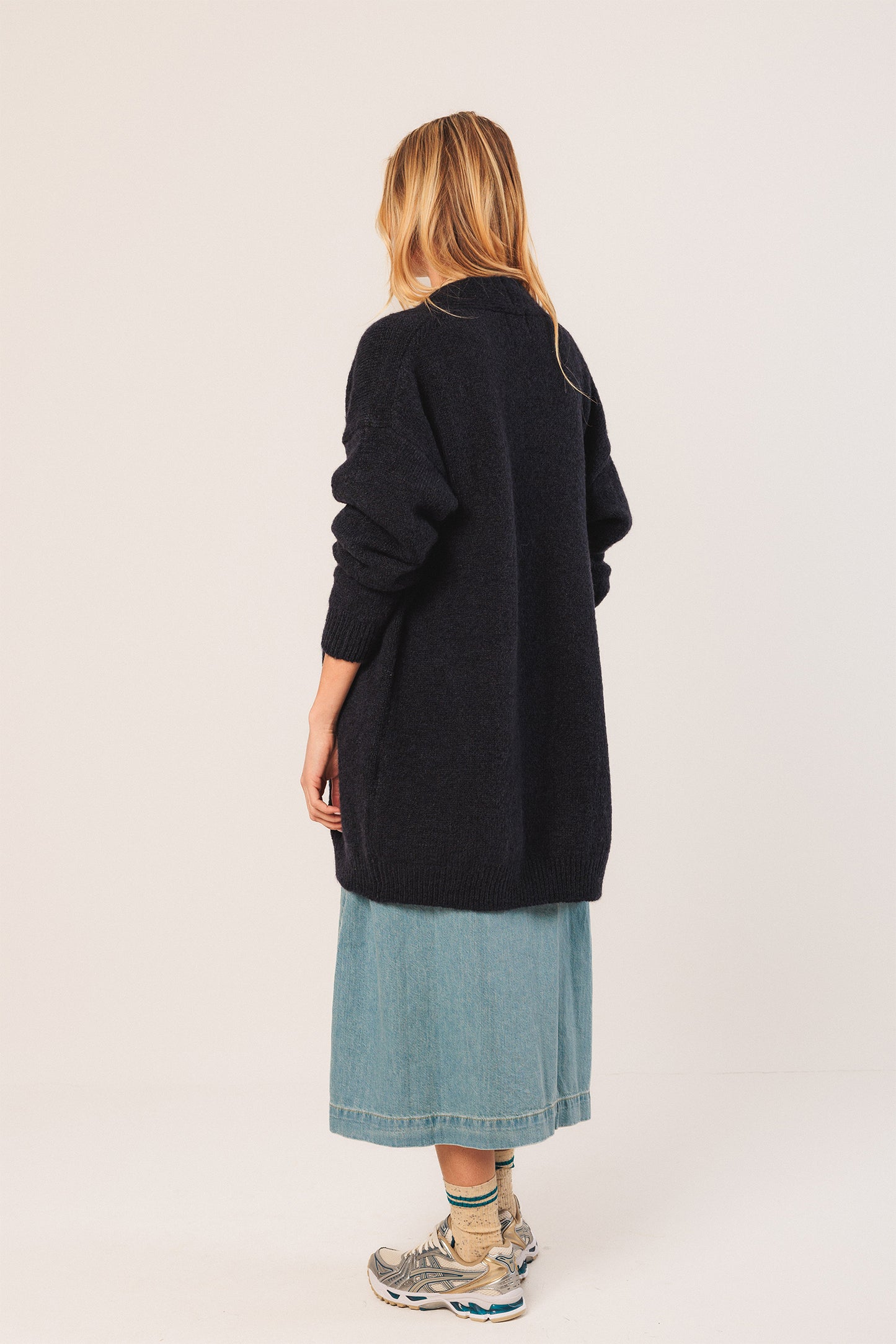 CHAQUETA LARGA CON MOHAIR