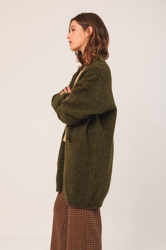 CHAQUETA LARGA CON MOHAIR