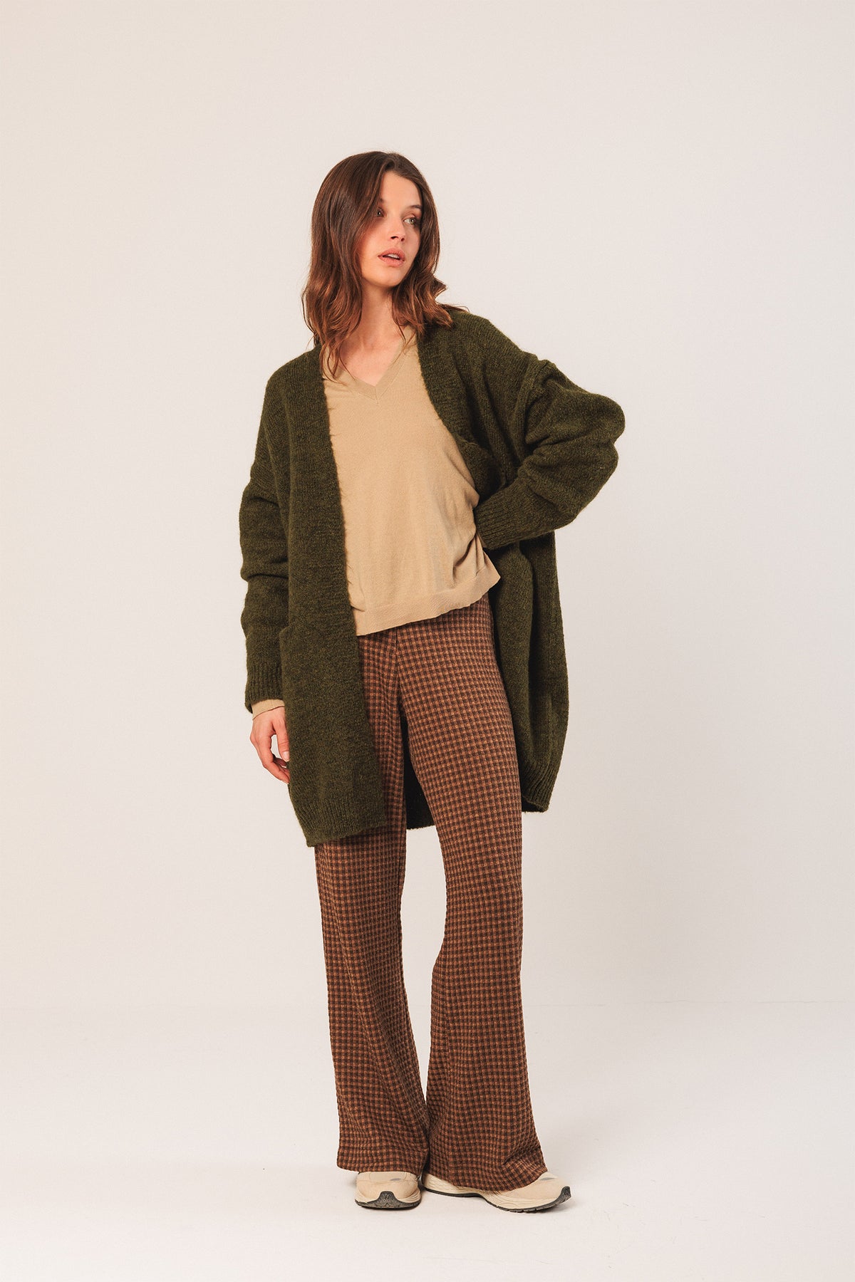 CHAQUETA LARGA CON MOHAIR