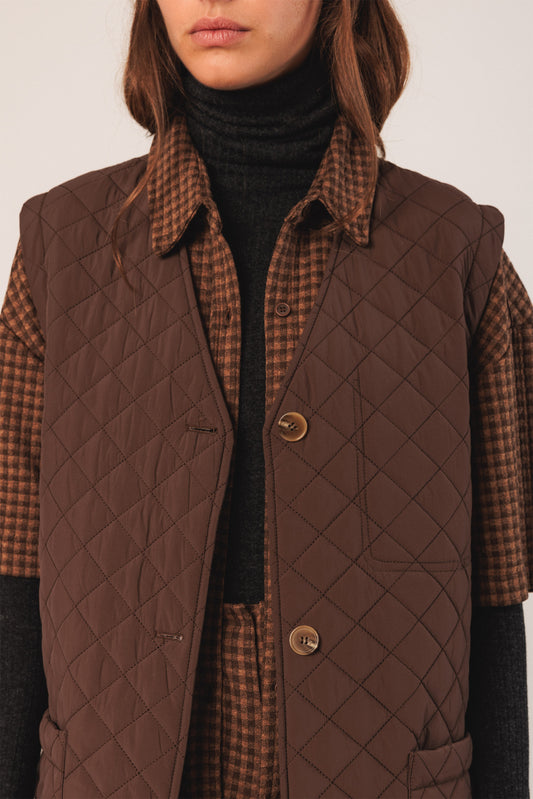 QUILTED CHECKERED VEST 2