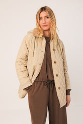 QUILTED HOODED COAT