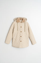 QUILTED HOODED COAT