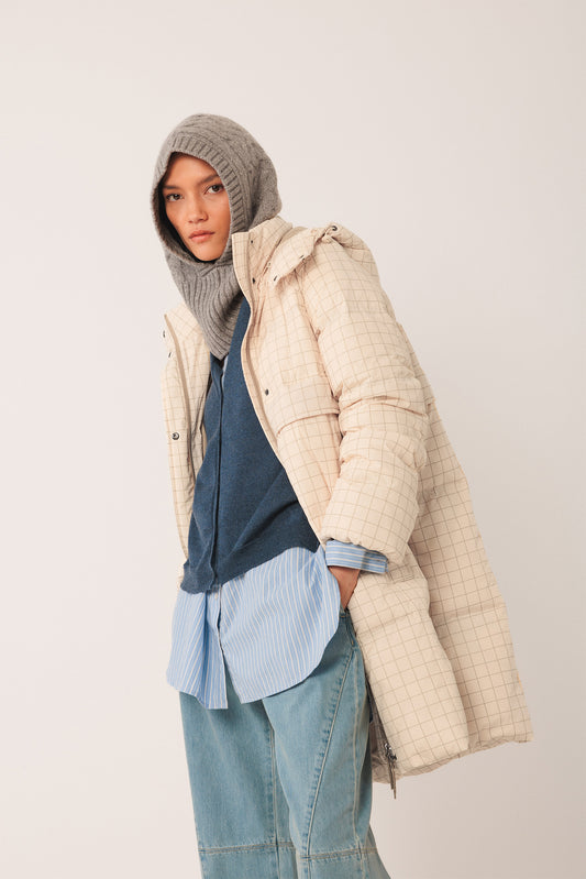 MANTEAU 3/4 À CARREAUX