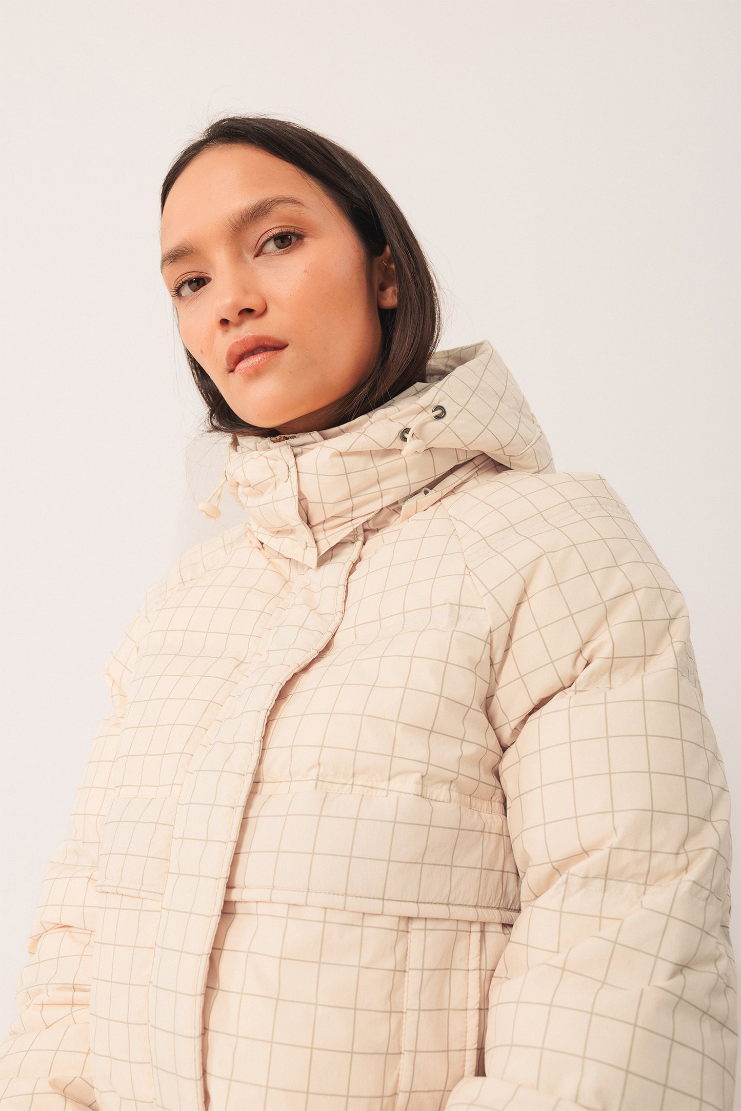 MANTEAU 3/4 À CARREAUX