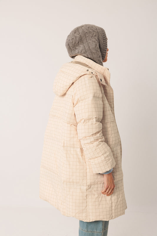MANTEAU 3/4 À CARREAUX 3