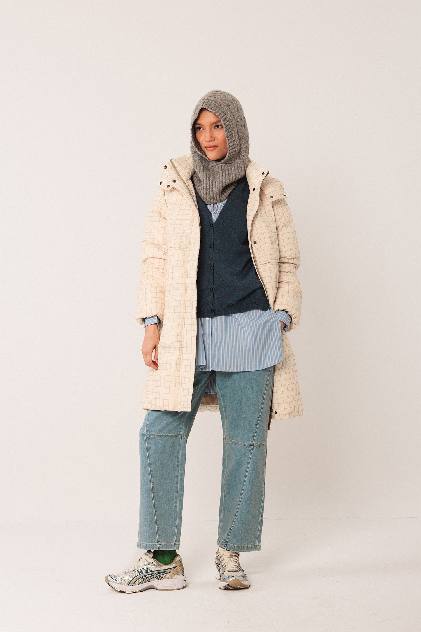 MANTEAU 3/4 À CARREAUX