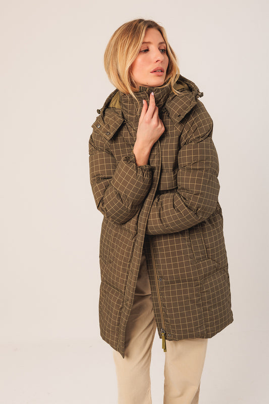 MANTEAU 3/4 À CARREAUX
