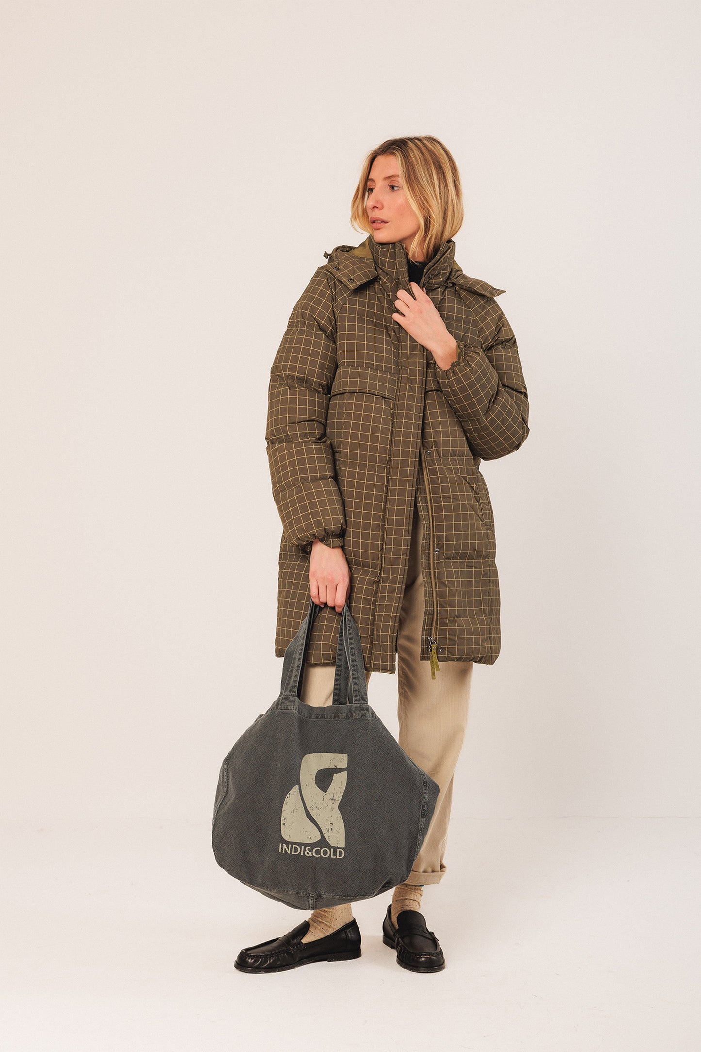 MANTEAU 3/4 À CARREAUX