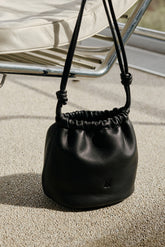 GATHERED LEATHER TOTE BAG