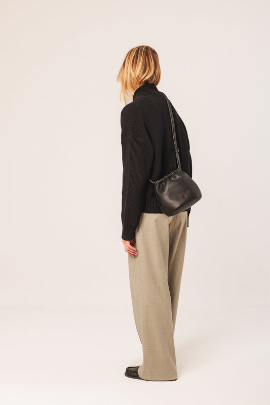 BOLSO PIEL FRUNCIDA