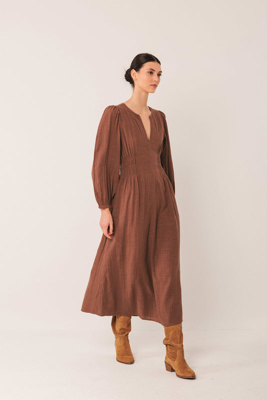 VESTIDO ALGODÓN CREPADO