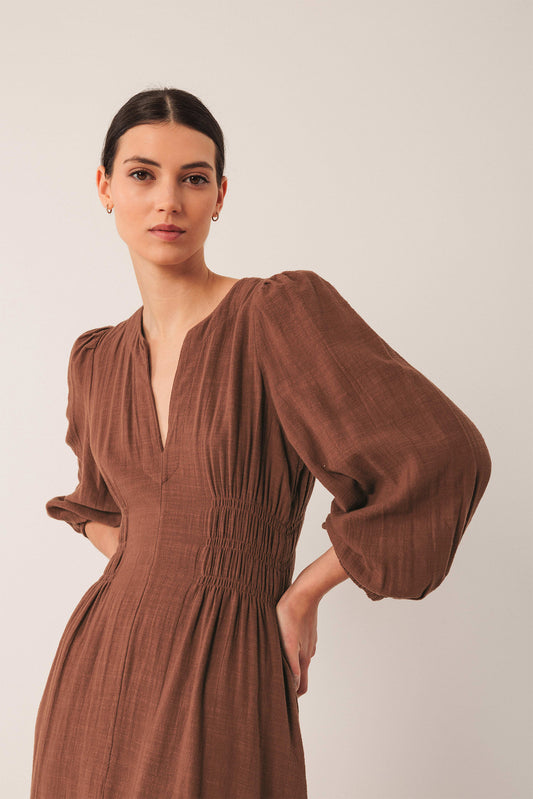 VESTIDO ALGODÓN CREPADO