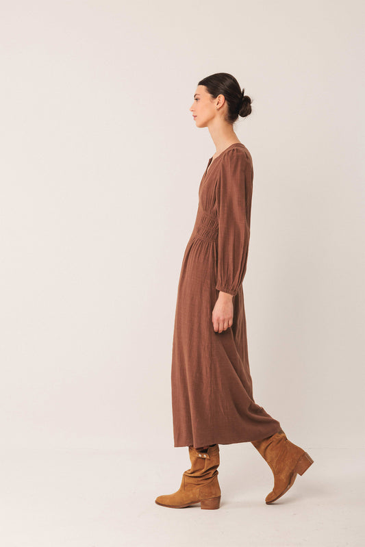 VESTIDO ALGODÓN CREPADO