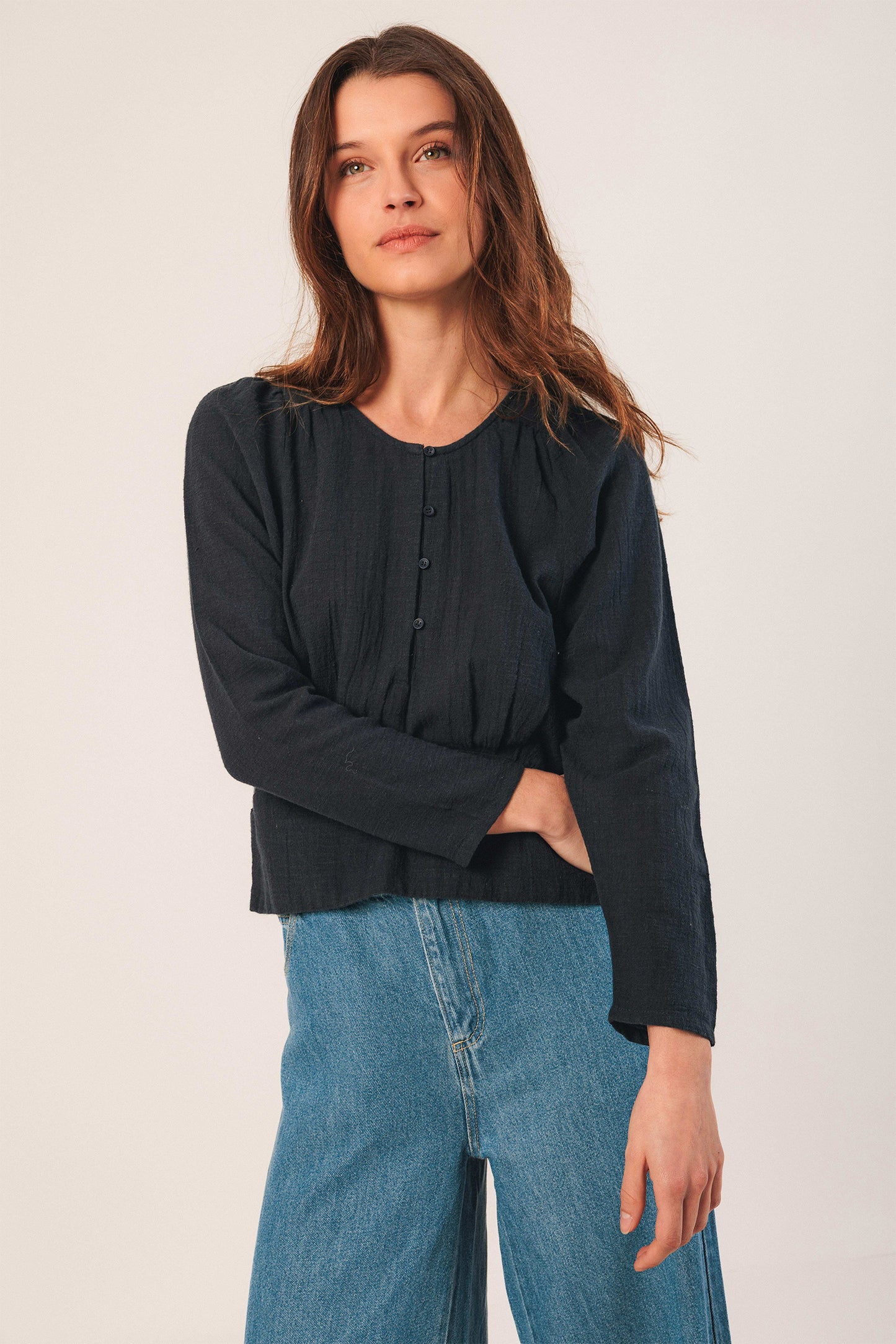 BLUSA  ALGODÓN CREPADO