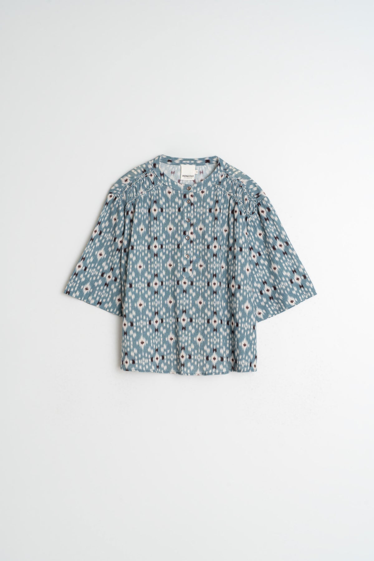 SMOCK-DETAIL BLOUSE