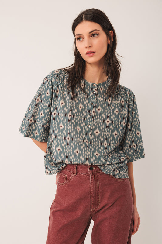 SMOCK-DETAIL BLOUSE 3