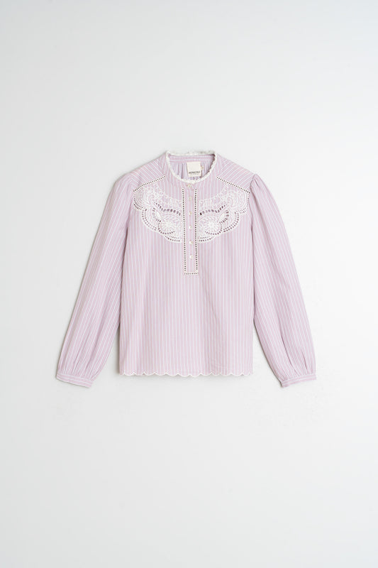 EMBROIDERED POPLIN BLOUSE