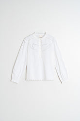 EMBROIDERED TRIMMED BLOUSE