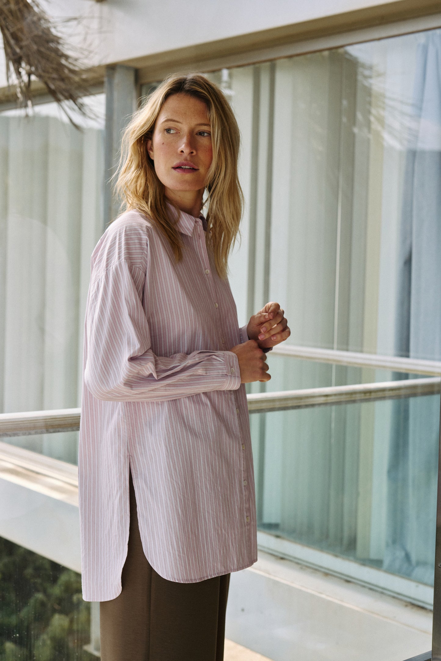 CHEMISE LONGUE À RAYURES