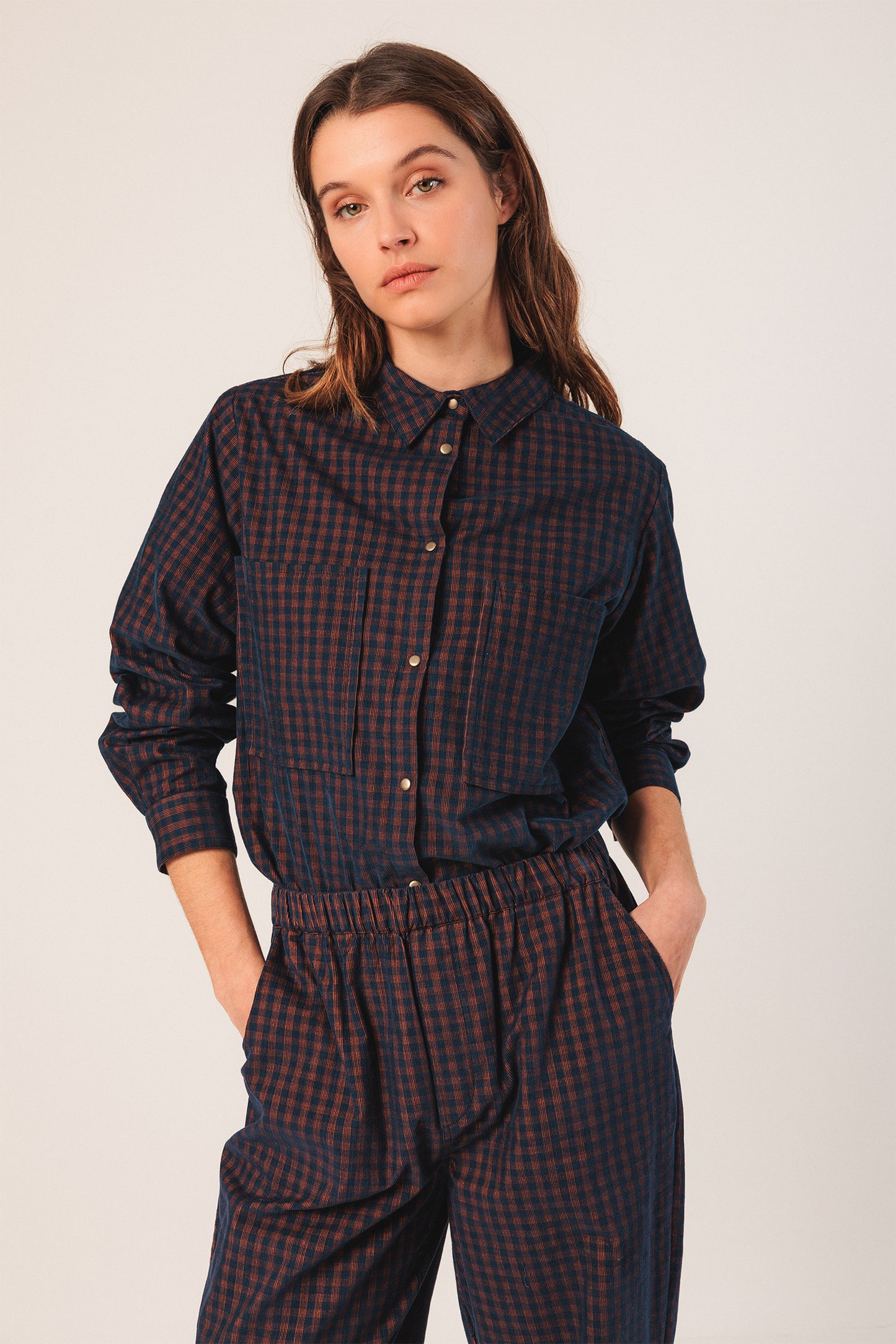 [CL] VICHY MICRO-CORDUROY OVERSHIRT