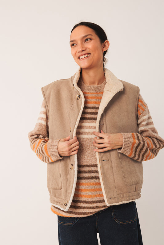 GILET TEDDY RÉVERSIBLE