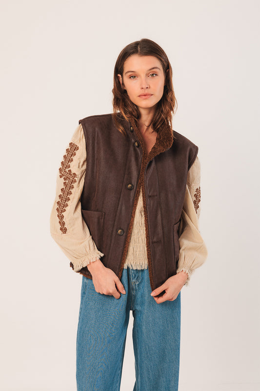 GILET TEDDY RÉVERSIBLE