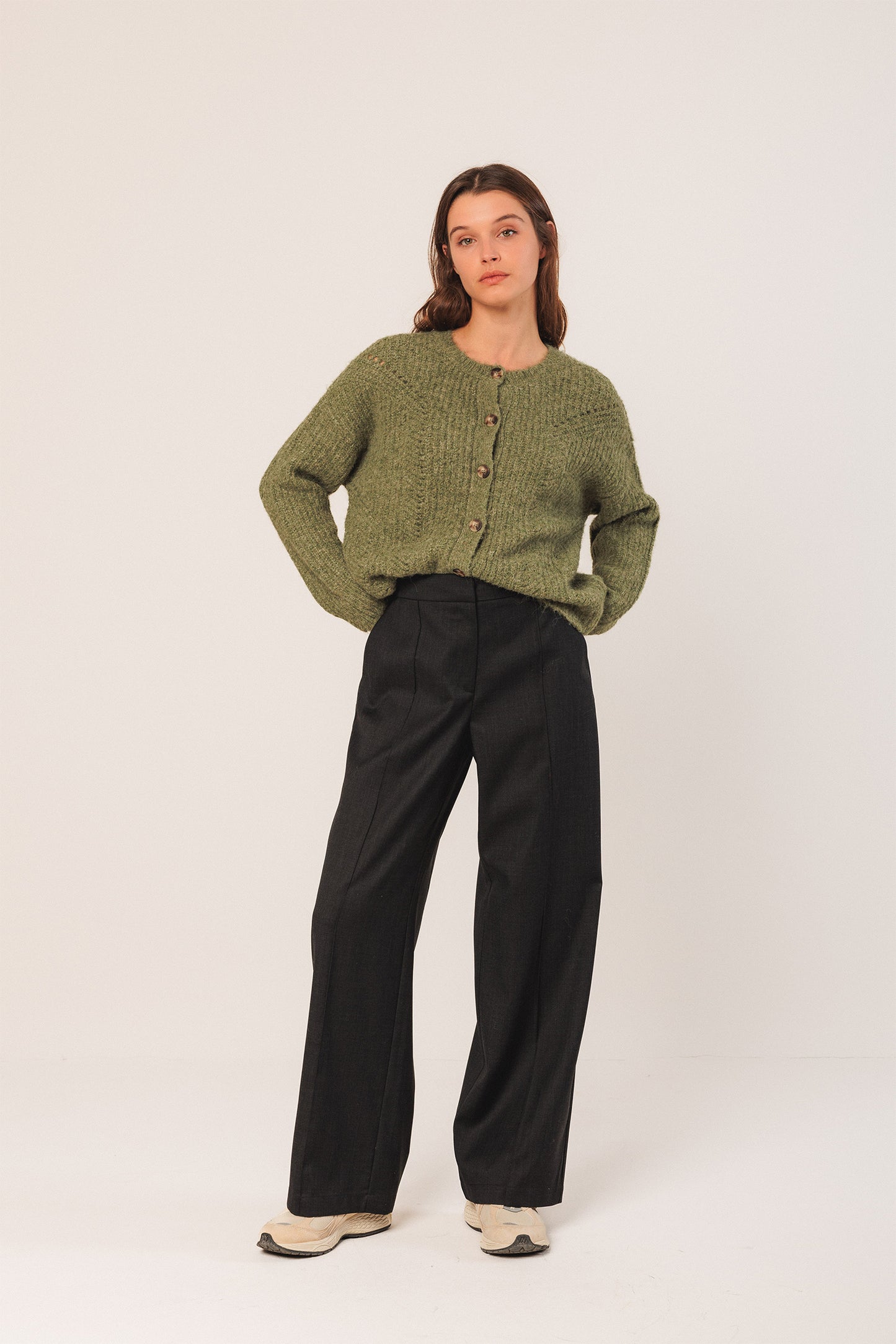 JACKET WITH LOOSE-KNIT DETAILS