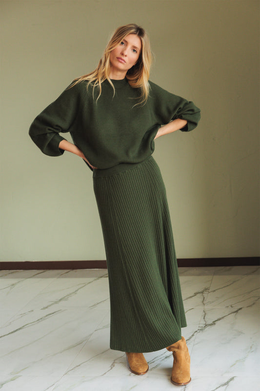 RIBBED KNIT SKIRT