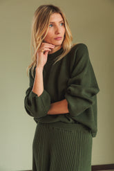 RIBBED SWEATER WITH PERKINS COLLAR