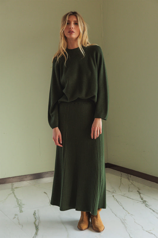 [CL] RIBBED SWEATER WITH PERKINS COLLAR