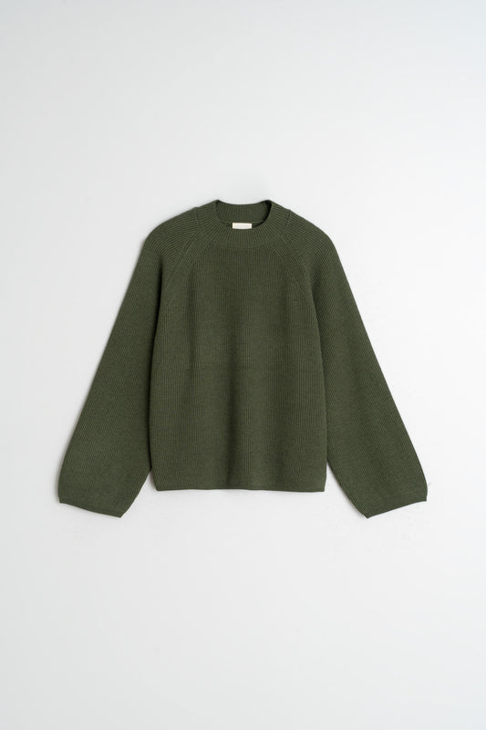[CL] RIBBED SWEATER WITH PERKINS COLLAR