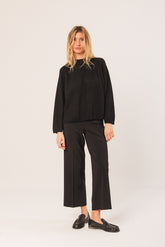 RIBBED SWEATER WITH PERKINS COLLAR