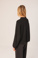 RIBBED SWEATER WITH PERKINS COLLAR