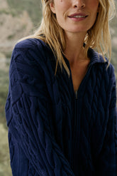 COTTON CABLE-KNIT JACKET