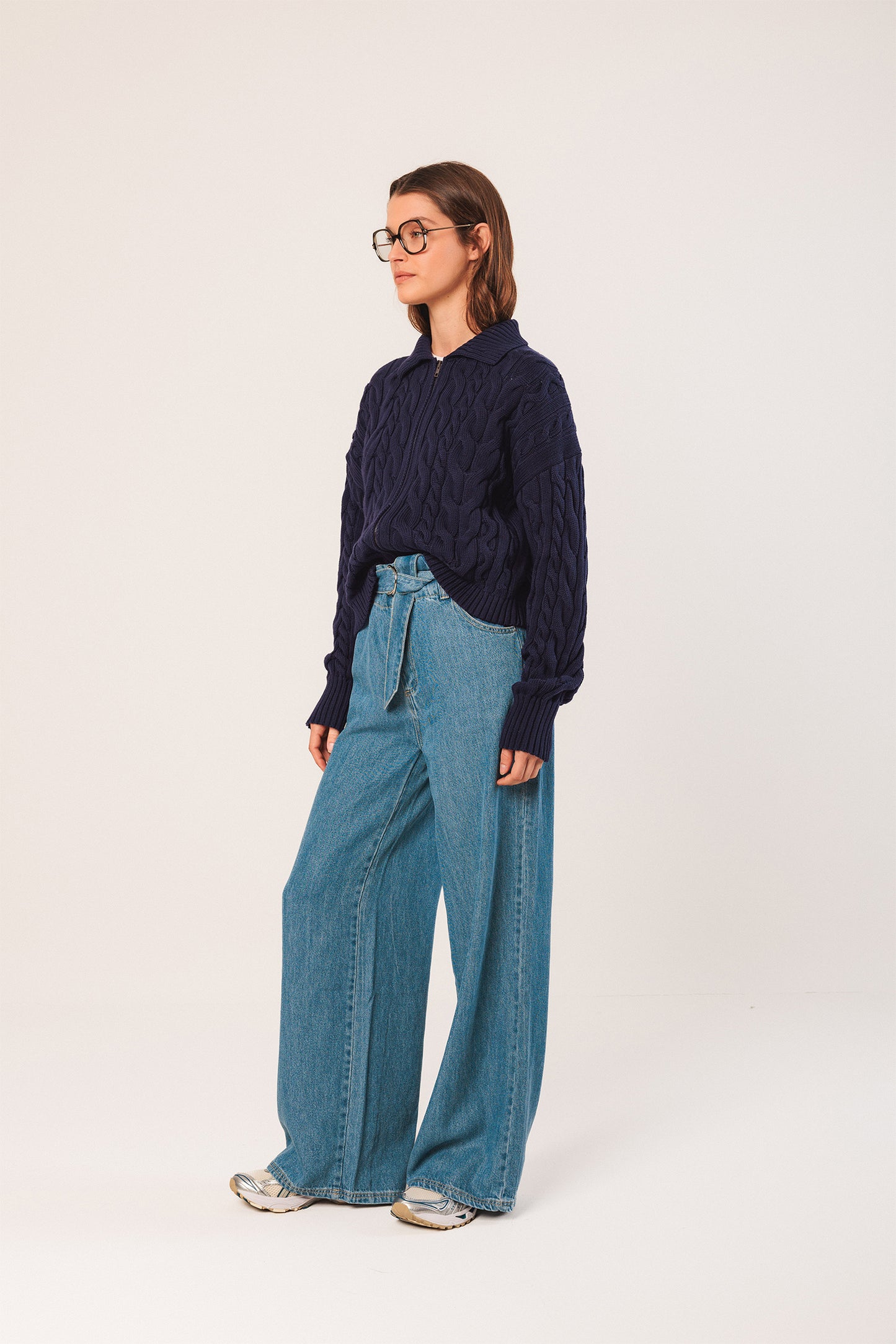 [CL] COTTON CABLE-KNIT JACKET