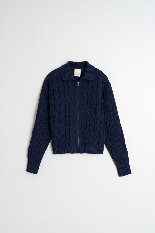 [CL] COTTON CABLE-KNIT JACKET